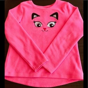 💗Girls 6 fleece sweater in hot pink.💖